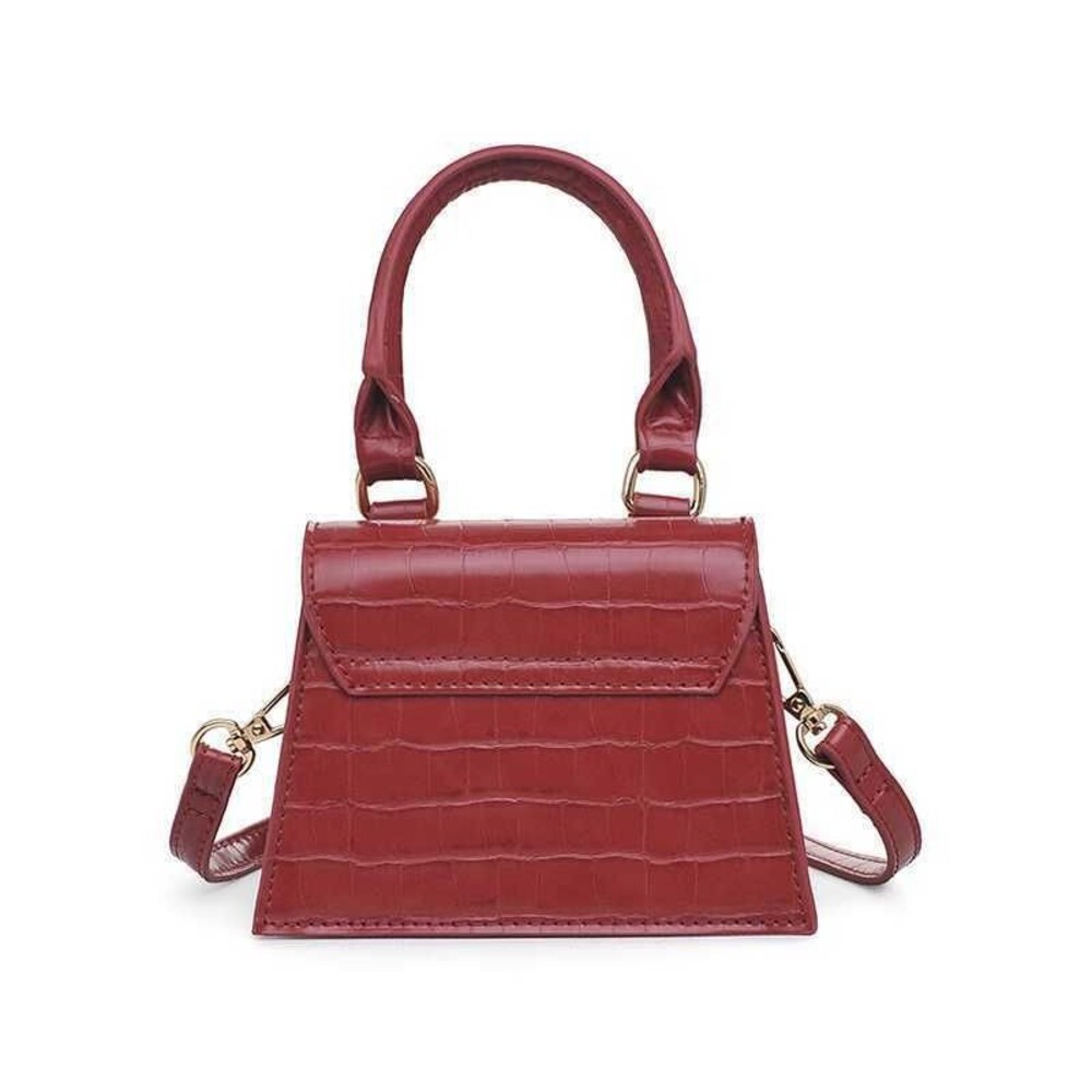 Mini Croc Retro Classic Clutch Crossbody Handbag with Zipper Closure - Picture 4 of 7